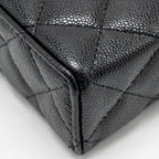 CHANEL TOP HANDLE VANITY WITH CHAIN CAVIAR BLACK LGHW (MICROCHIP)