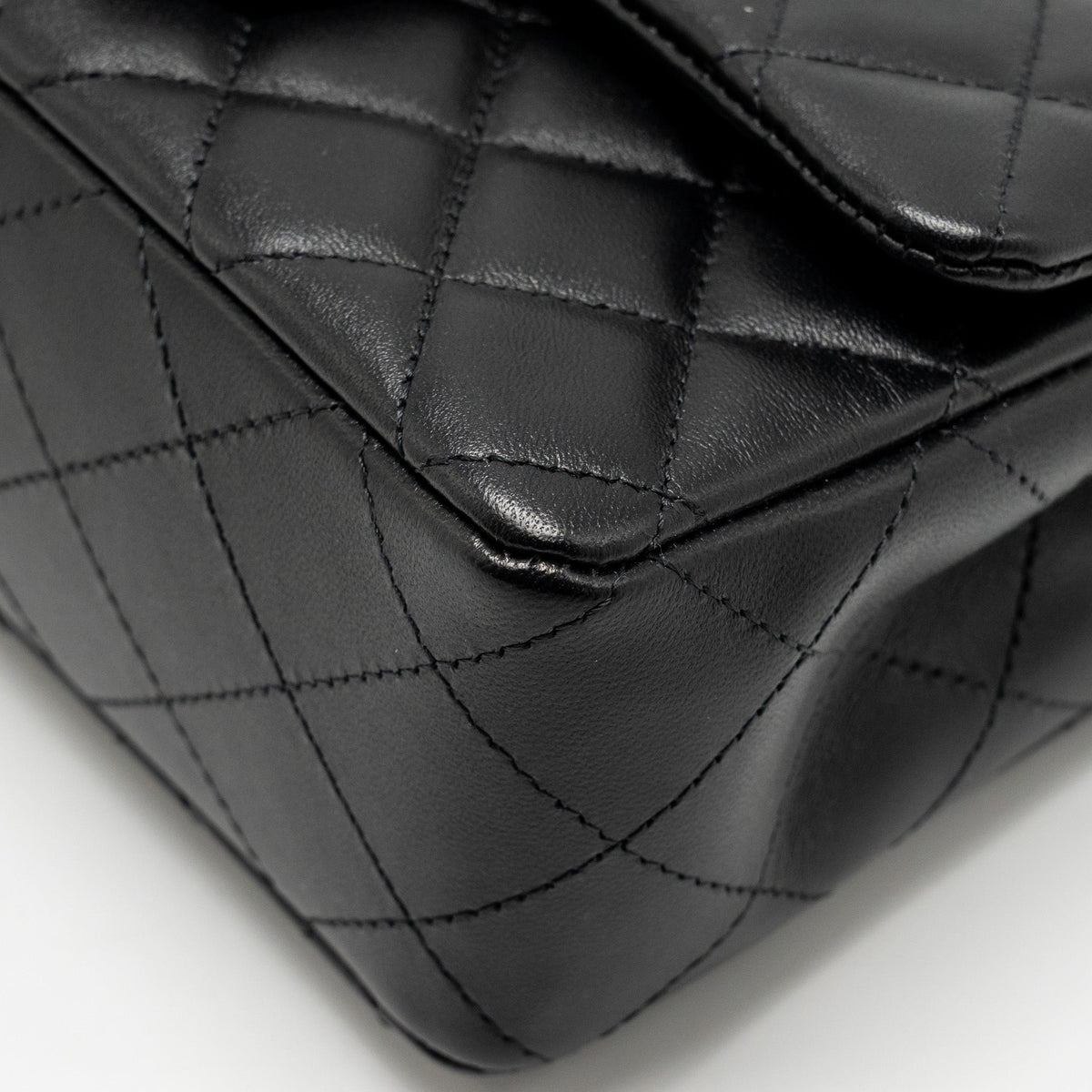 CHANEL MINI RECTANGULAR FLAP BAG LAMBSKIN BLACK SHW (MICROCHIP)
