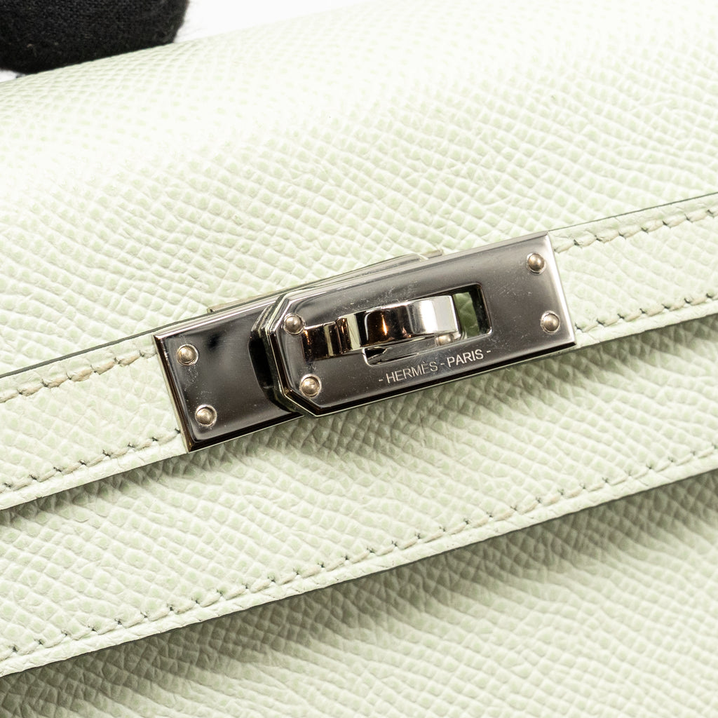 Hermes Kelly 25 Epsom Vert Fizz SHW