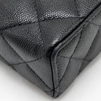 CHANEL TOP HANDLE VANITY WITH CHAIN CAVIAR BLACK LGHW (MICROCHIP)