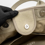 CHANEL DEAUVILLE TOTE BAG CANVAS BEIGE SHW (MICROCHIP)