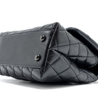 CHANEL SMALL COCO HANDLE AGED CALFSKIN BLACK WITH BLACK HARDWARE