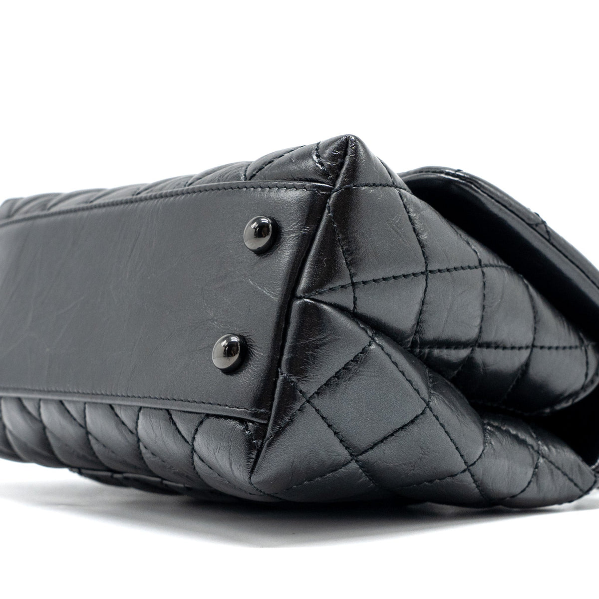 CHANEL SMALL COCO HANDLE AGED CALFSKIN BLACK WITH BLACK HARDWARE
