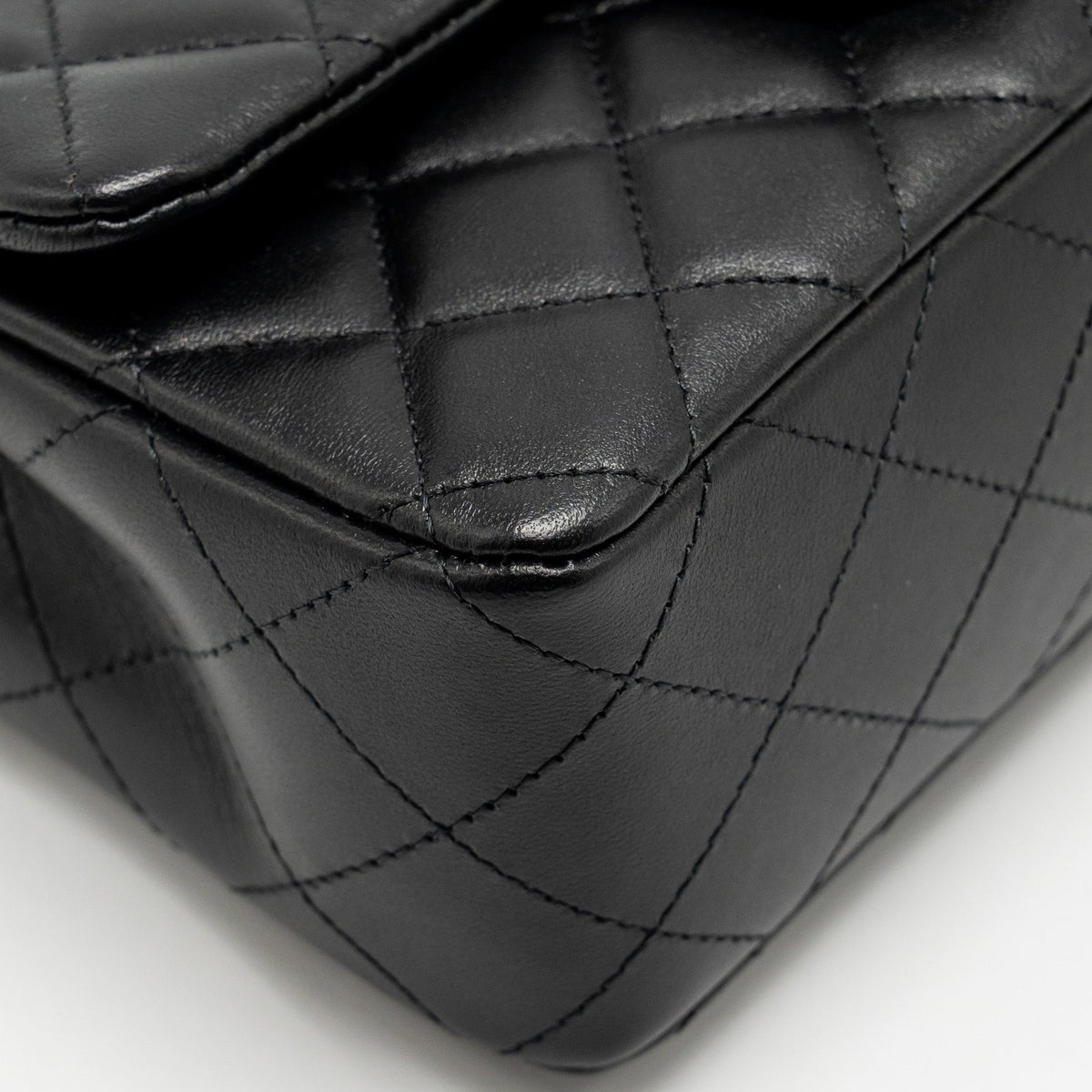 CHANEL MINI RECTANGULAR FLAP BAG LAMBSKIN BLACK SHW (MICROCHIP)