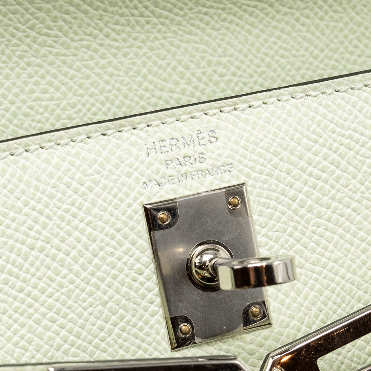 Hermes Kelly 25 Epsom Vert Fizz SHW