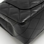 CHANEL MINI RECTANGULAR FLAP BAG LAMBSKIN BLACK SHW (MICROCHIP)