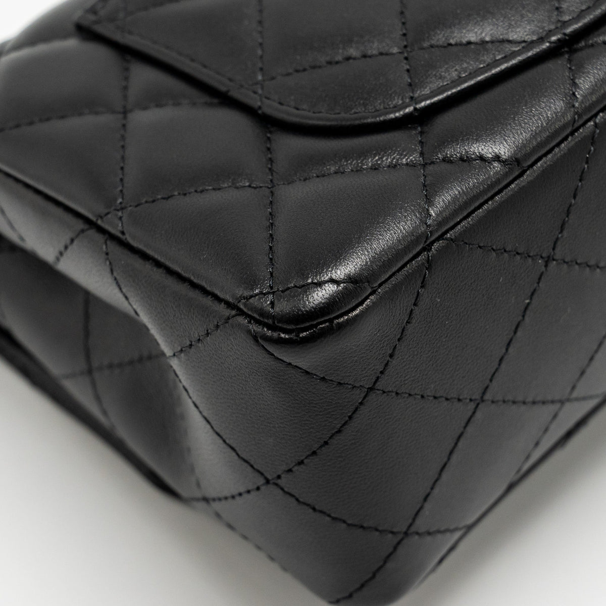 CHANEL MINI RECTANGULAR FLAP BAG LAMBSKIN BLACK SHW (MICROCHIP)