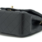 CHANEL MINI SQUARE FLAP BAG LAMBSKIN BLACK LGHW (MICROCHIP)