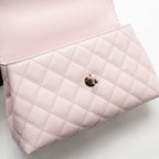 CHANEL SMALL COCO HANDLE CAVIAR LIGHT PINK LGHW (MICROCHIP)