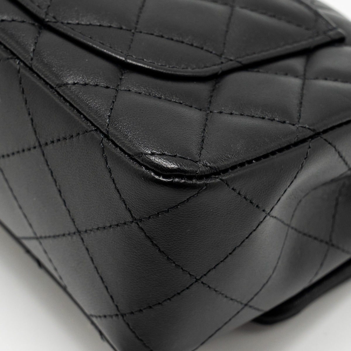 CHANEL MINI RECTANGULAR FLAP BAG LAMBSKIN BLACK SHW (MICROCHIP)