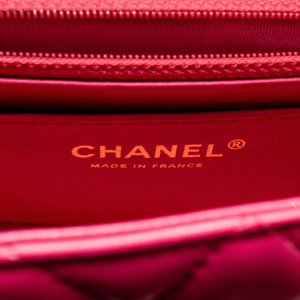Chanel Mini Rectangular flap bag lambskin pink GHW