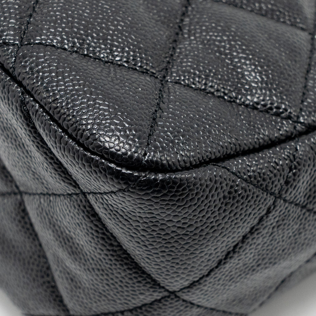 CHANEL QUILTED HOBO CAVIAR BLACK GHW (MICROCHIP)