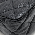 CHANEL QUILTED HOBO CAVIAR BLACK GHW (MICROCHIP)