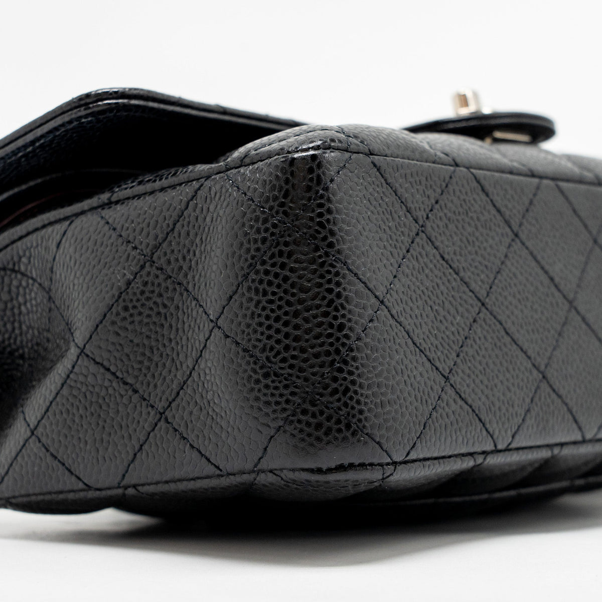 CHANEL MEDIUM CLASSIC DOUBLE FLAP BAG CAVIAR BLACK SHW
