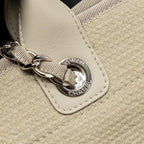 CHANEL DEAUVILLE TOTE BAG CANVAS BEIGE SHW (MICROCHIP)