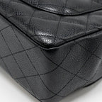 CHANEL JUMBO CLASSIC SINGLE FLAP BAG CAVIAR BLACK SHW
