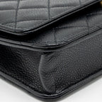 CHANEL CLASSIC WALLET ON CHAIN CAVIAR BLACK GHW (MICROCHIP)