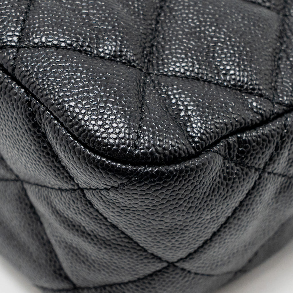 CHANEL QUILTED HOBO CAVIAR BLACK GHW (MICROCHIP)