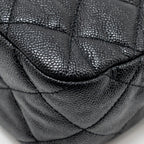 CHANEL QUILTED HOBO CAVIAR BLACK GHW (MICROCHIP)