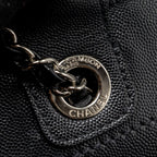 CHANEL DEAUVILLE STUDDED TOTE BAG CAVIAR BLACK SHW