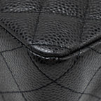 CHANEL MEDIUM CLASSIC DOUBLE FLAP BAG CAVIAR BLACK SHW