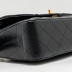 CHANEL SMALL CLASSIC DOUBLE FLAP BAG CAVIAR BLACK GHW(MICROCHIP)