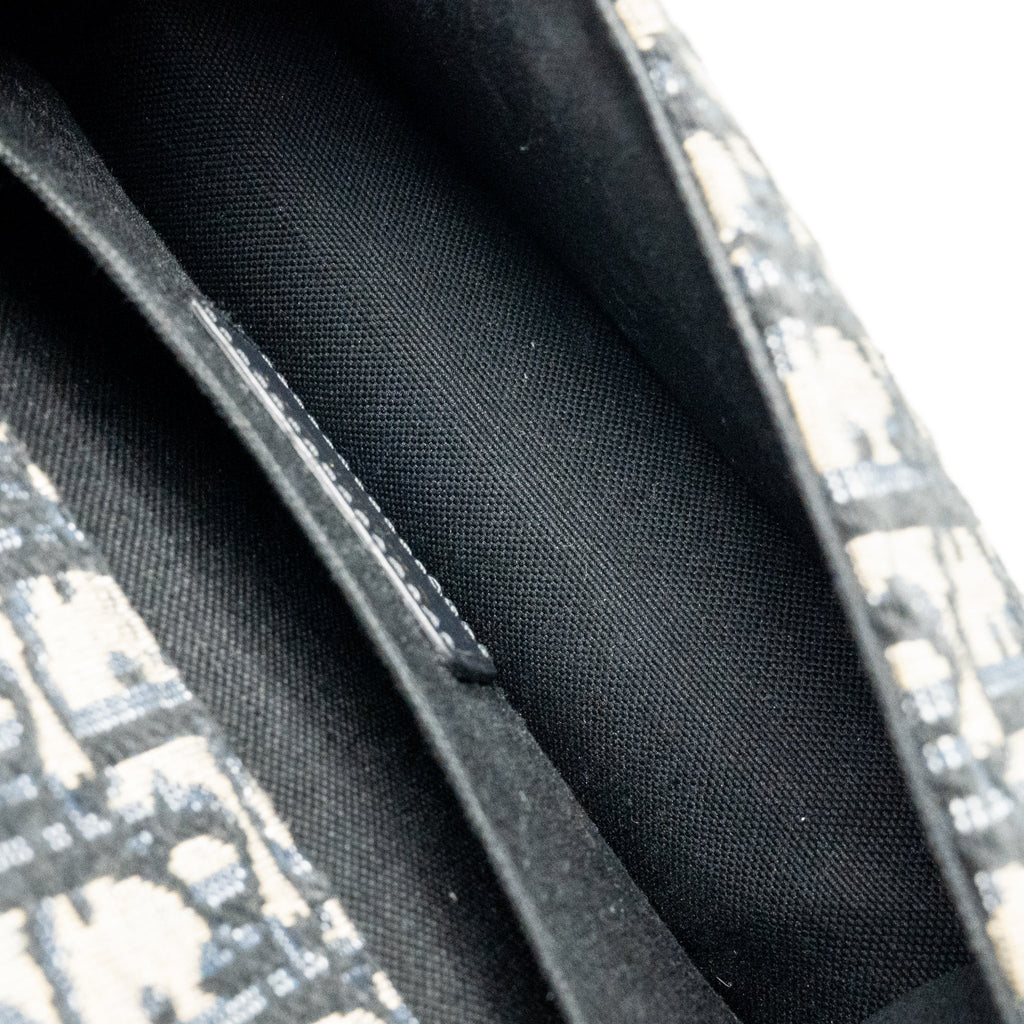 Dior 30 Montaigne East-West Bag with Chain Dior Oblique Jacquard/Calfskin Navy GHW