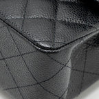 CHANEL SMALL CLASSIC DOUBLE FLAP BAG CAVIAR BLACK GHW(MICROCHIP)