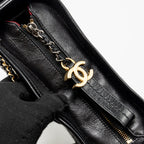 CHANEL SMALL GABRIELLE HOBO BAG WITH TOP HANDLE AGED CALFSKIN BLACK MULTICOLOURED HARDWARE