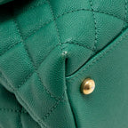 Chanel Medium Coco Handle Caviar Green GHW