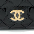 CHANEL 23C SMALL HOBO BAG SHINY CALFSKIN BLACK BRUSHED GHW (MICROCHIP)
