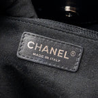 CHANEL DEAUVILLE STUDDED TOTE BAG CAVIAR BLACK SHW
