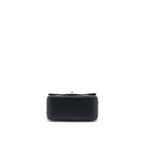CHANEL MINI SQUARE FLAP BAG LAMBSKIN BLACK LGHW (MICROCHIP)