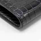 HERMES CONSTANCE WALLET ALLIGATOR MISSISSIPPIENSIS BLACK SHW