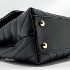CHANEL SMALL COCO HANDLE CHEVRON CAVIAR BLACK LGHW