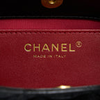 CHANEL 23C SMALL HOBO BAG SHINY CALFSKIN BLACK BRUSHED GHW (MICROCHIP)