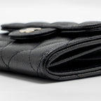 CHANEL CLASSIC FLAP CARD HOLDER CAVIAR BLACK LGHW (MICROCHIP)