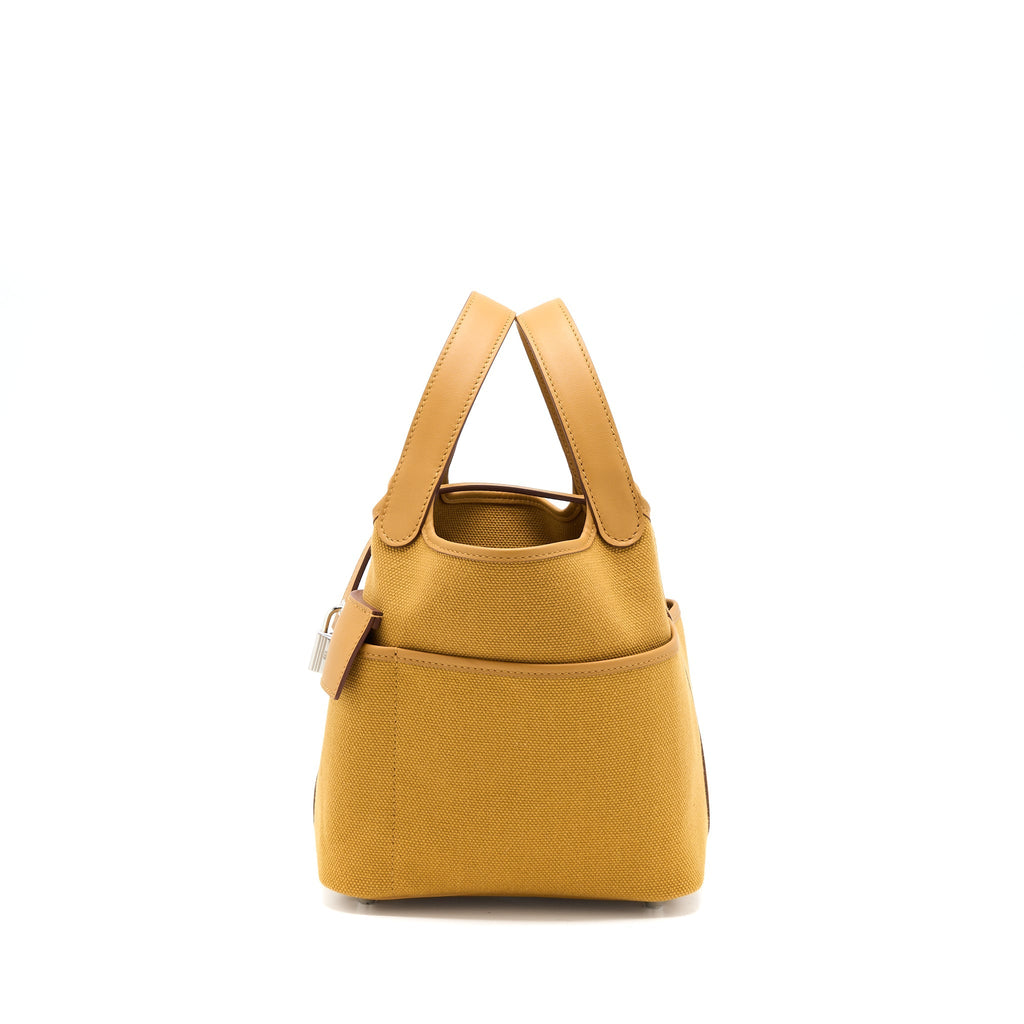 Hermes Picotin Cargo 18 Swift/Toile Canvas Sesame SHW