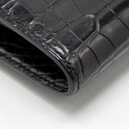 HERMES CONSTANCE WALLET ALLIGATOR MISSISSIPPIENSIS BLACK SHW