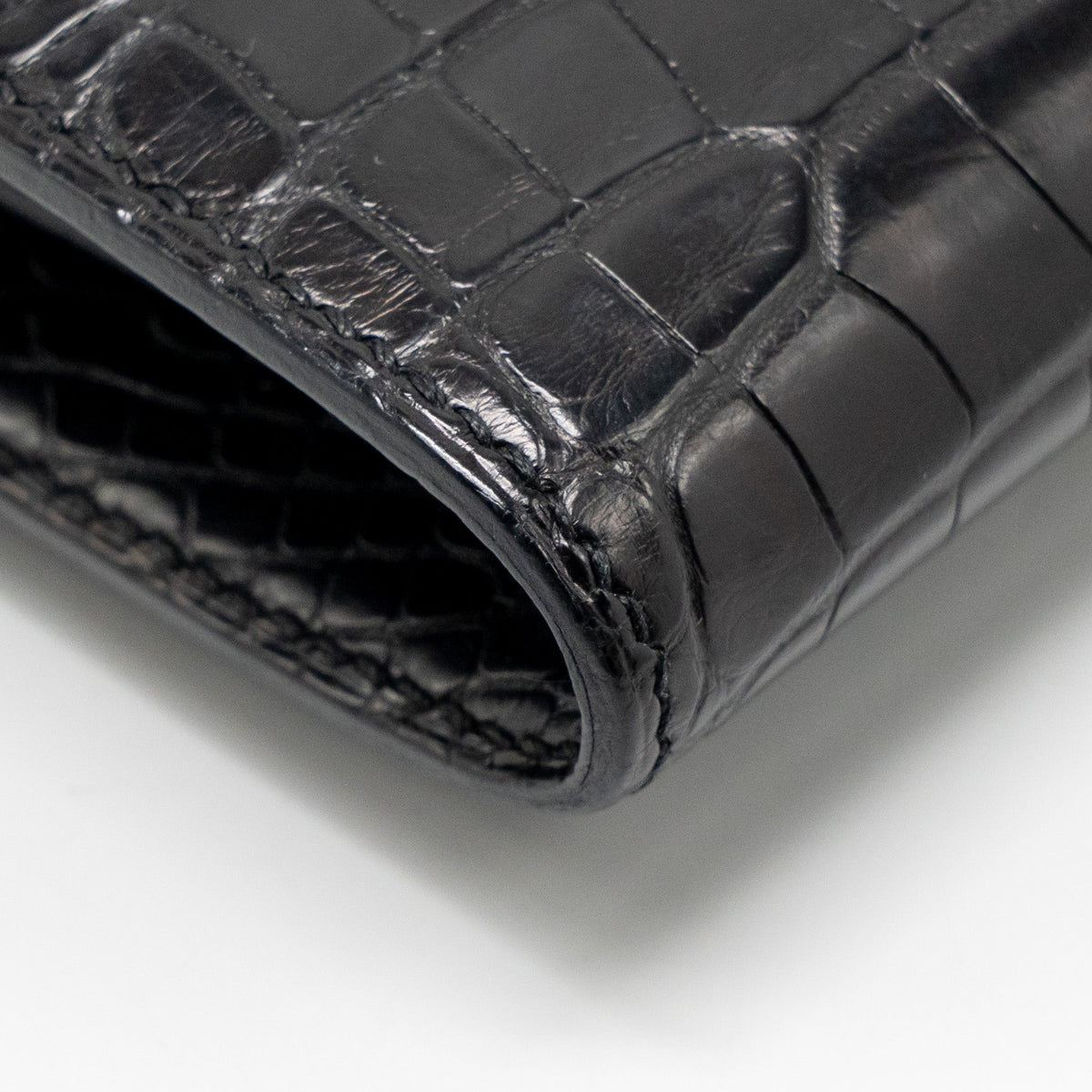 HERMES CONSTANCE WALLET ALLIGATOR MISSISSIPPIENSIS BLACK SHW
