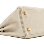 Hermes kelly 25 togo beton GHW with an extra hermes rodeo pm bag charm