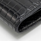 HERMES CONSTANCE WALLET ALLIGATOR MISSISSIPPIENSIS BLACK SHW