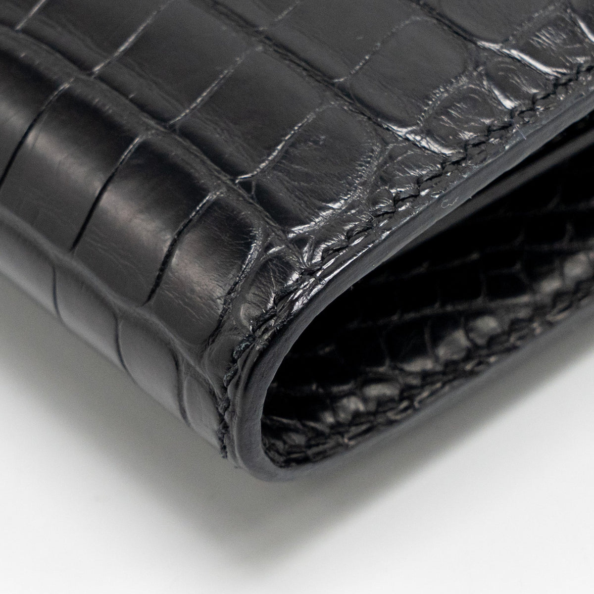 HERMES CONSTANCE WALLET ALLIGATOR MISSISSIPPIENSIS BLACK SHW