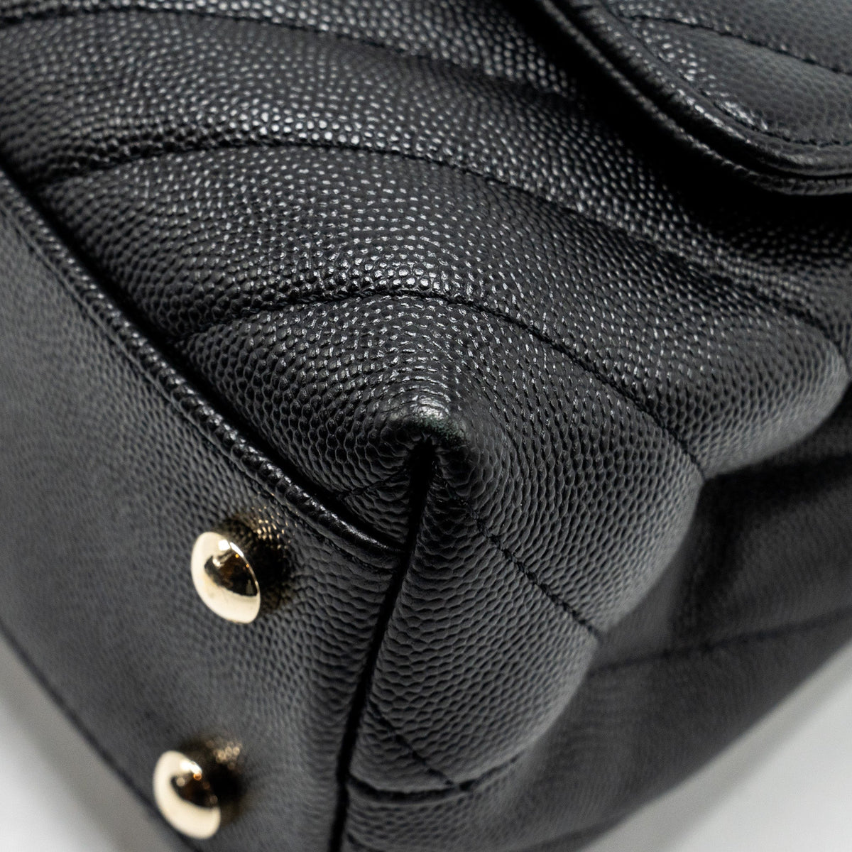 CHANEL SMALL COCO HANDLE CHEVRON CAVIAR BLACK LGHW
