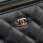 CHANEL LONG VANITY CASE CAVIAR BLACK LGHW