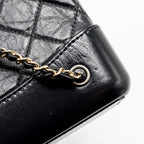 CHANEL SMALL GABRIELLE BACKPACK AGED CALFSKIN BLACK MULTICOLOUR COLOUR HARDWARE (MICROCHIP)