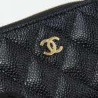 CHANEL ZIP CARD HOLDER CAVIAR BLACK GHW