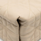 DIOR SMALL DIOR TOUJOURS VERTICAL TOTE BAG MACROCANNAGE CALFSKIN POWDER BEIGE LGHW