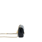 CHANEL PEARL CRUSH MINI RECTANGULAR FLAP BAG LAMBSKIN BLACK BRUSHED GHW