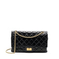 CHANEL 2.55 REISSUE 227 SHINY AGED CALFSKIN BLACK GHW